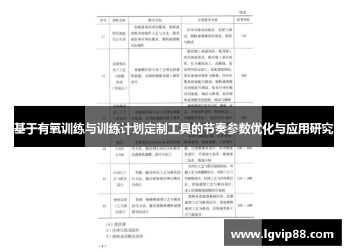 基于有氧训练与训练计划定制工具的节奏参数优化与应用研究